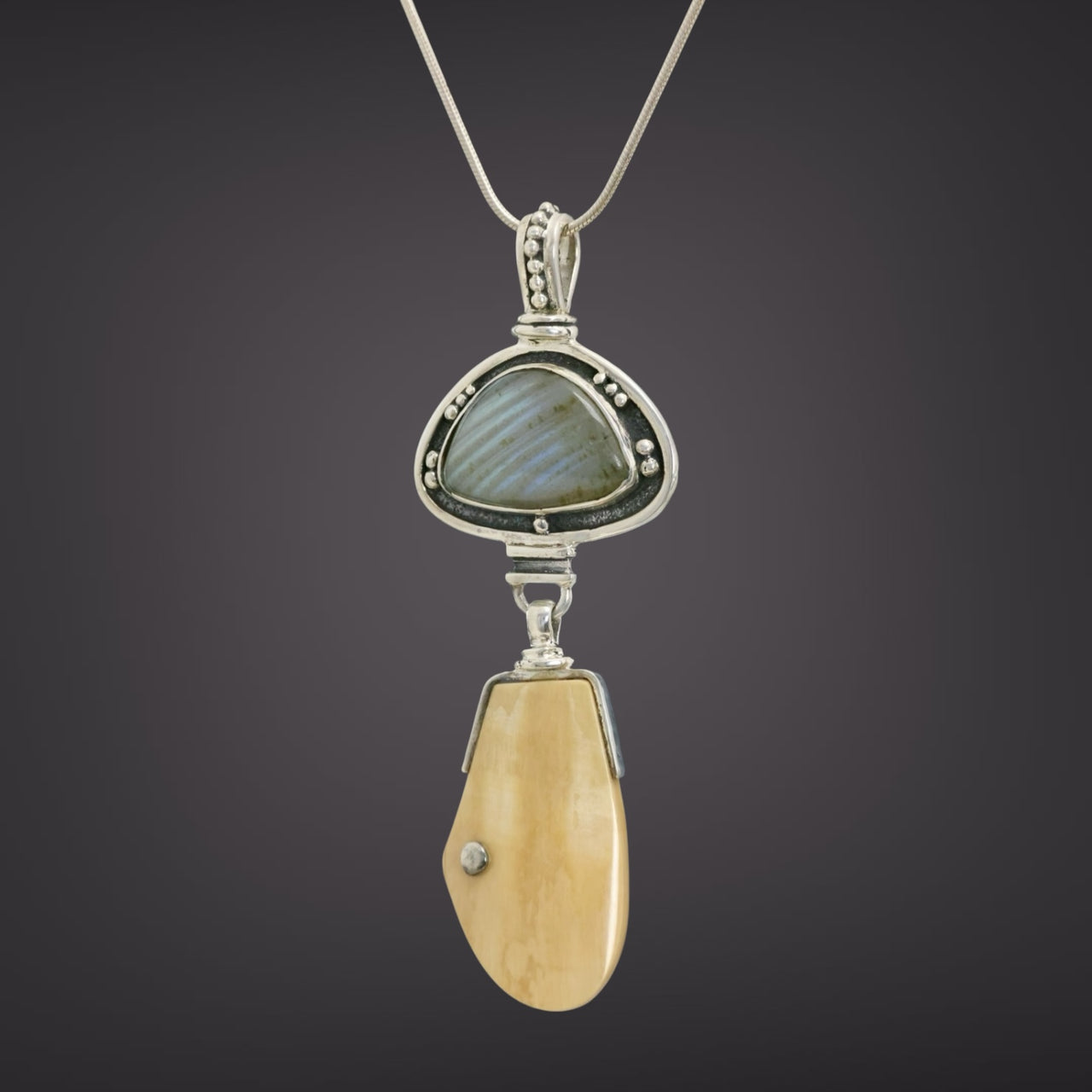 Ivory & Labradorite Pendant