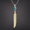 Ivory Feather & Turquoise Pendant