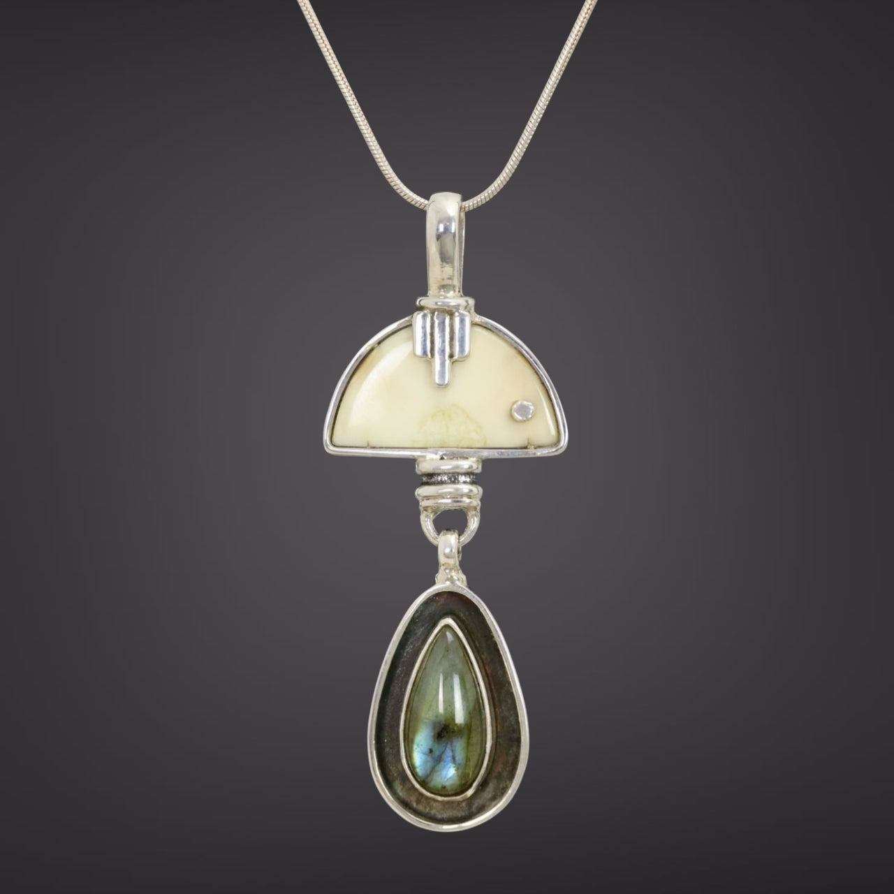 Ivory & Labradorite Pendant