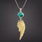Ivory Feather & Turquoise Pendant