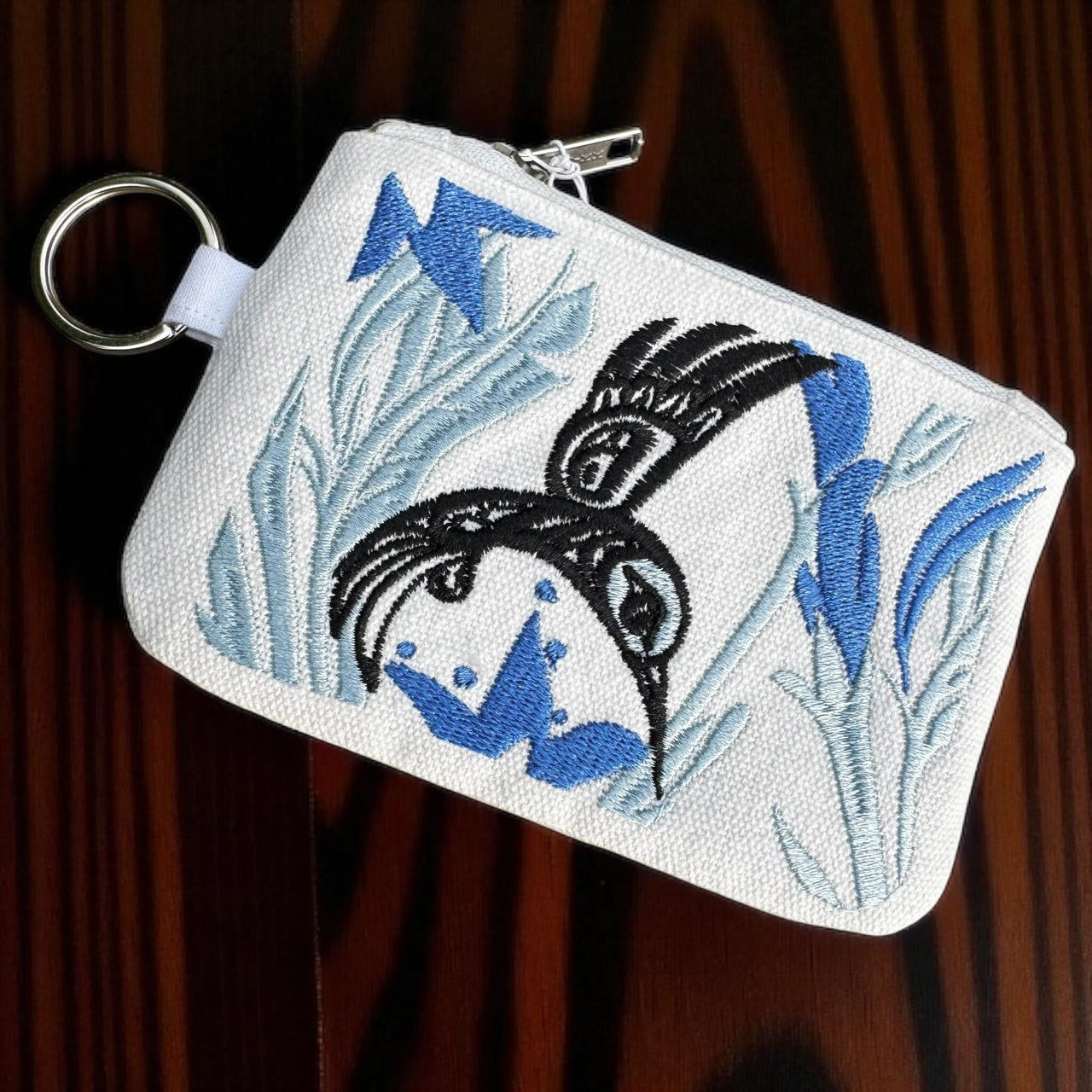 Hummingbird Embroidered Coin Purse