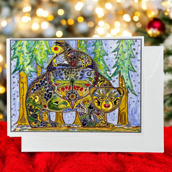 Raven Bear Holiday Card