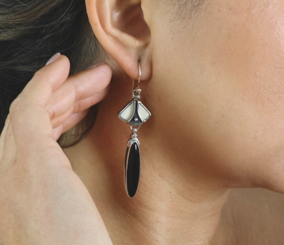 Ivory & Onxy Earrings