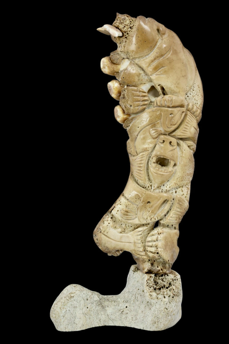 alaskan totem pole eagle and bear with fish Bear Totem Pole – Fish Creek Company