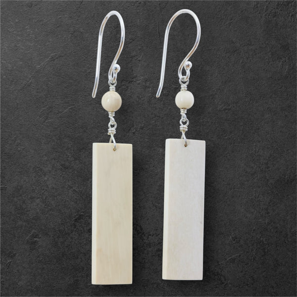 Rectangle & Bead Earrings