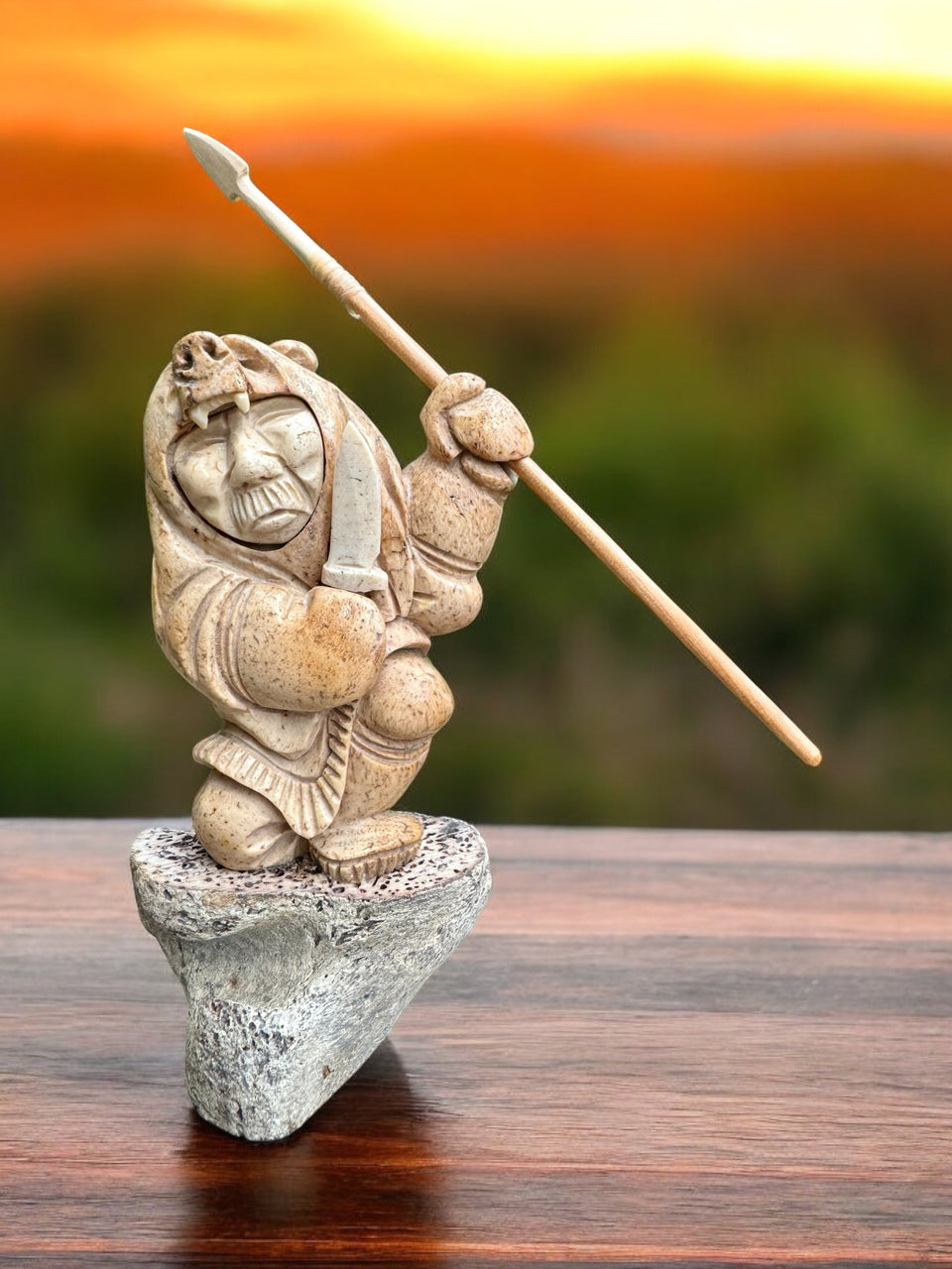 Bear Hunter Carving