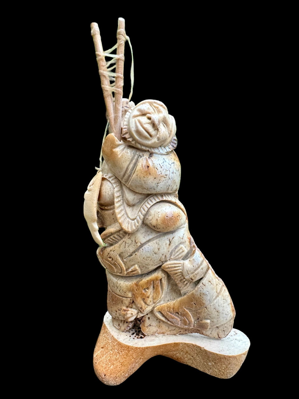 Fishing Woman Carving