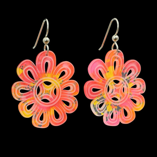 Flowers Earrings - Salmonberry