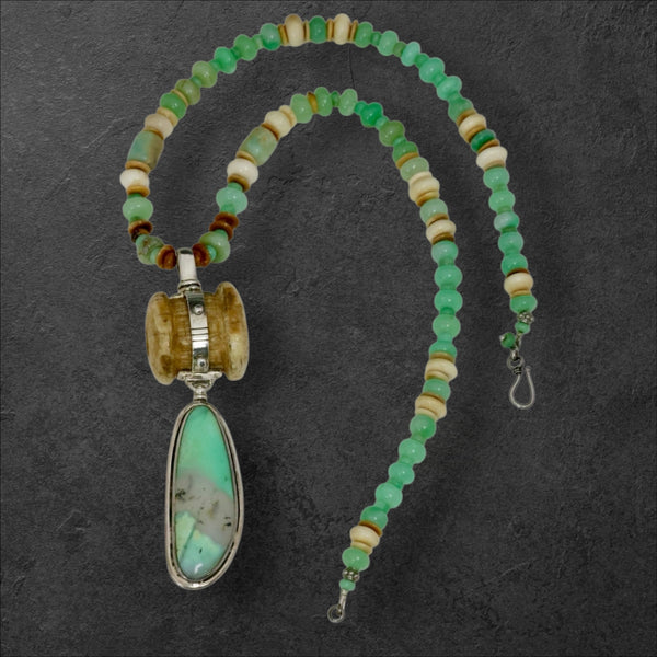 Ivory & Chrysoprase Necklace