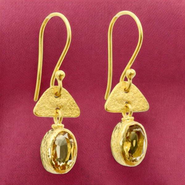 Gold & Citrine Earrings