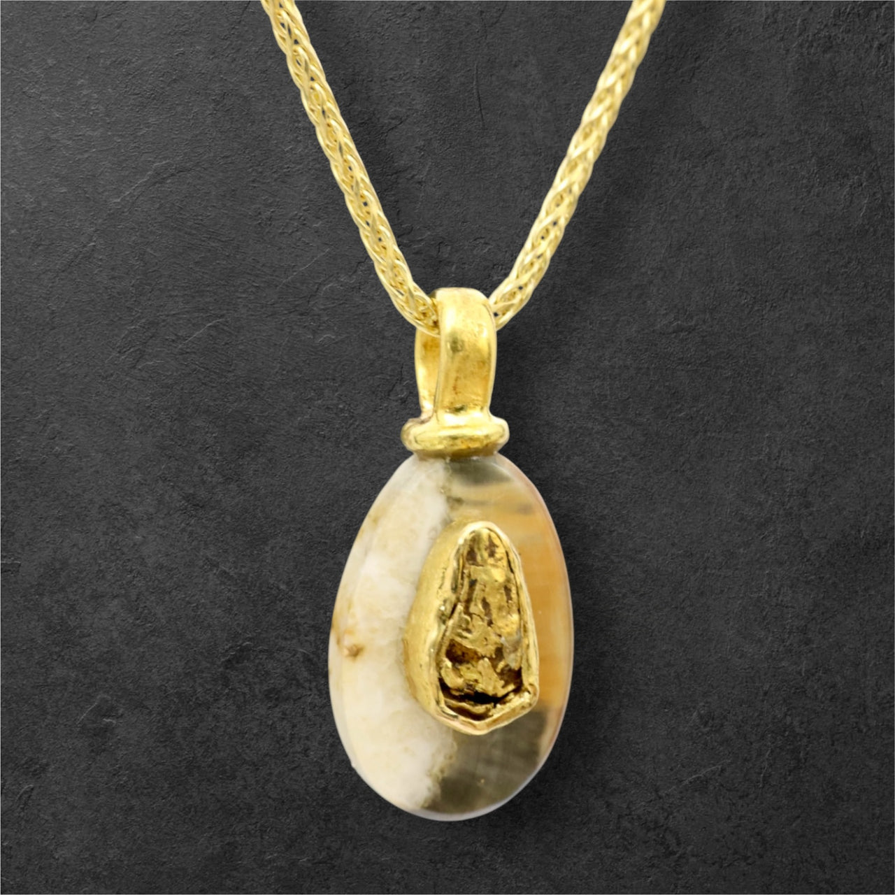 Ivory & Gold Nugget Pendant