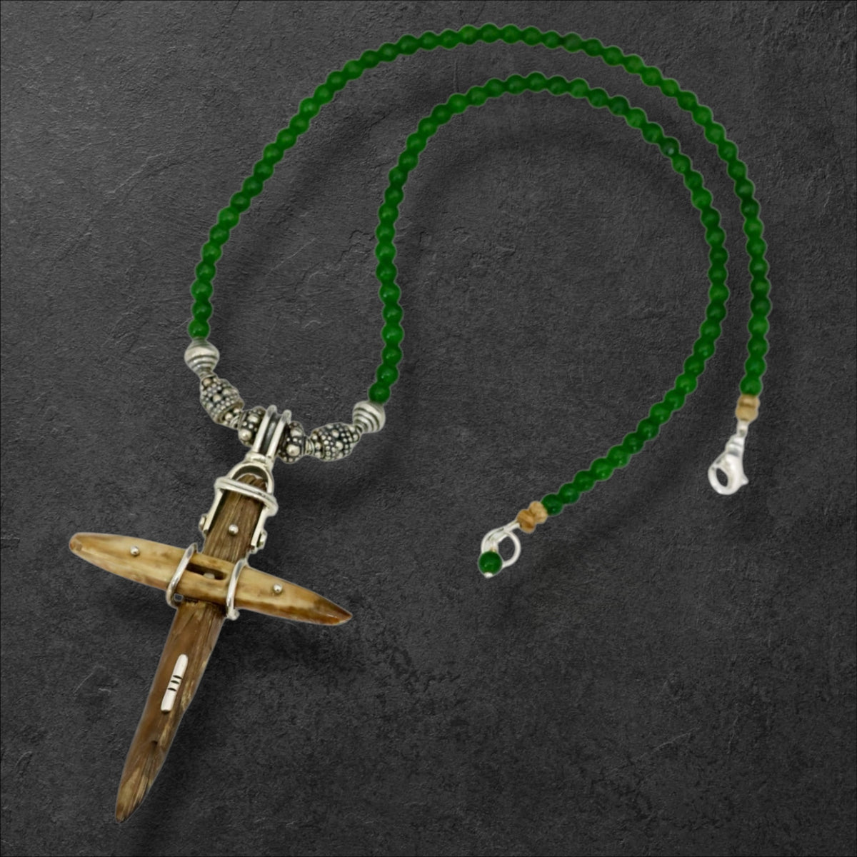 Ivory Cross & Jade Necklace – Fish Creek Company