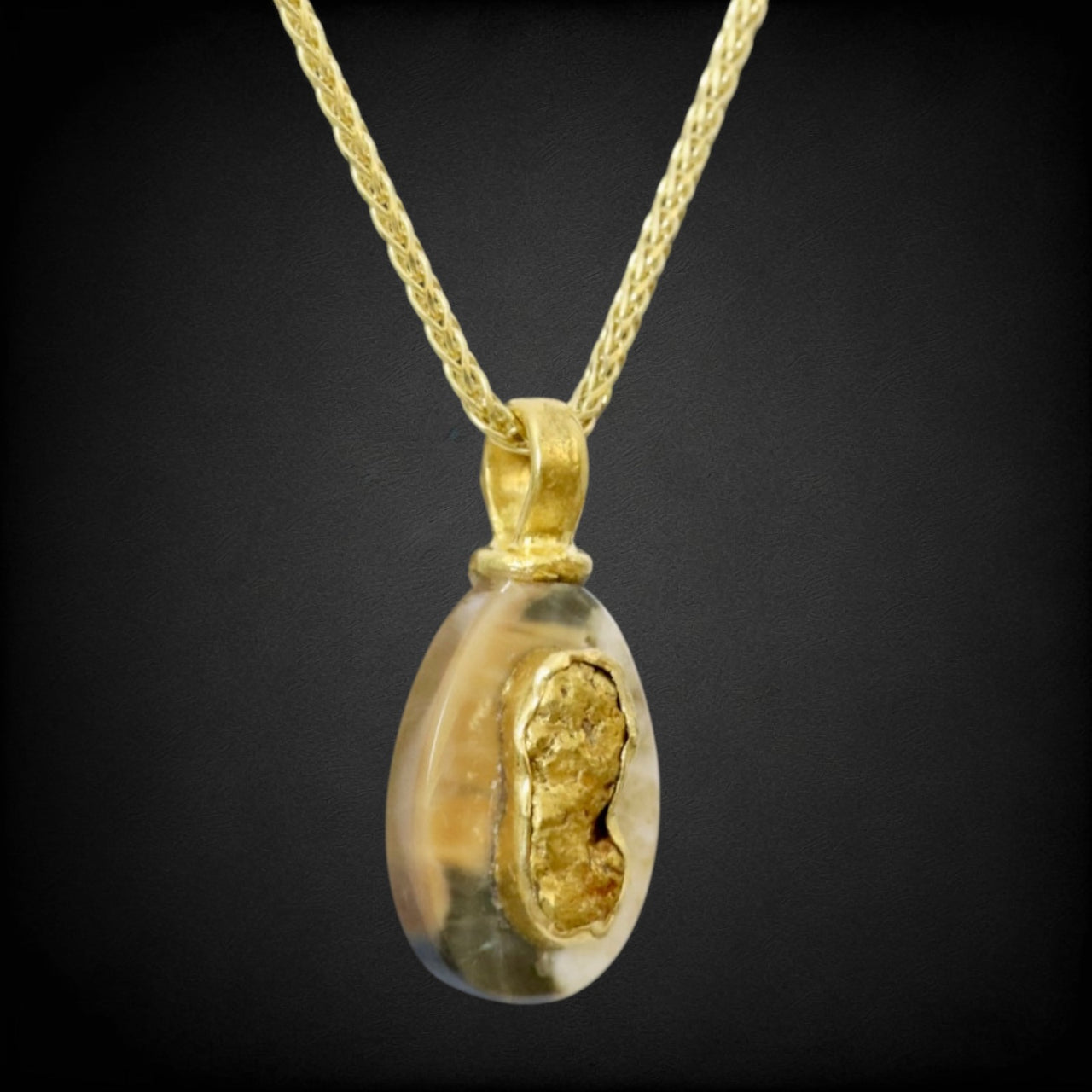 Ivory & Gold Nugget Pendant