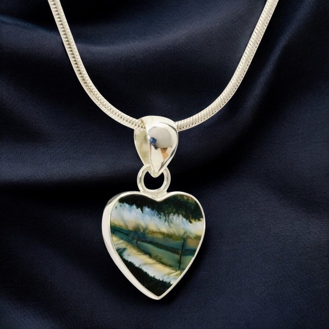 Mammoth Tooth Heart Pendant