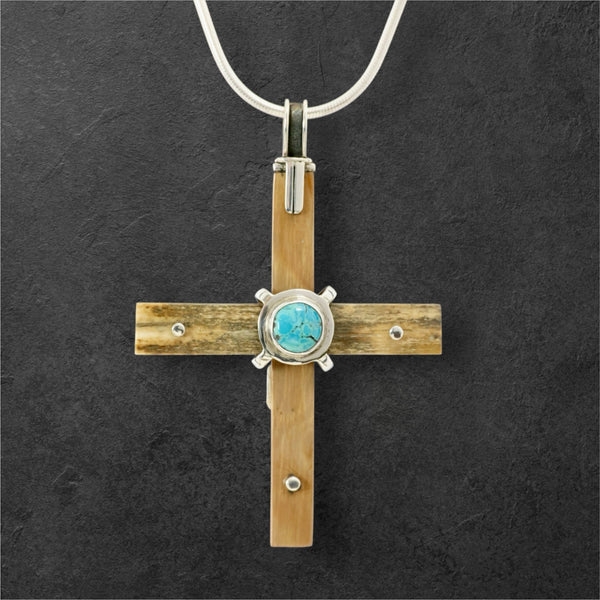 Ivory & Turquoise Cross