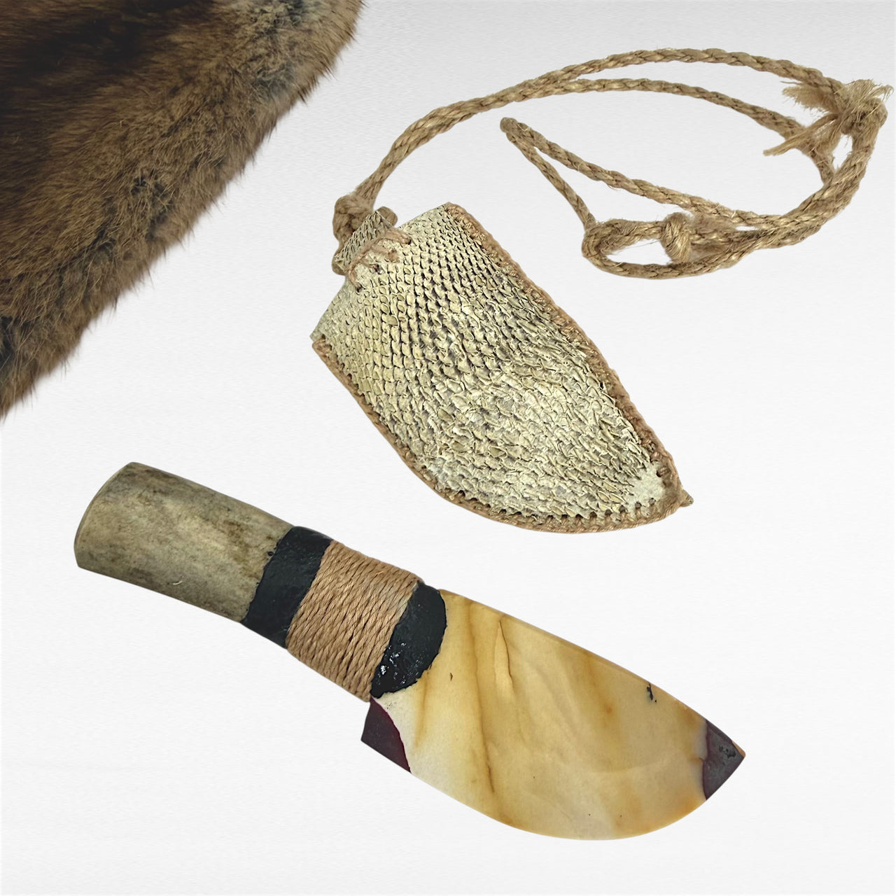 Jasper & Antler Knife Necklace