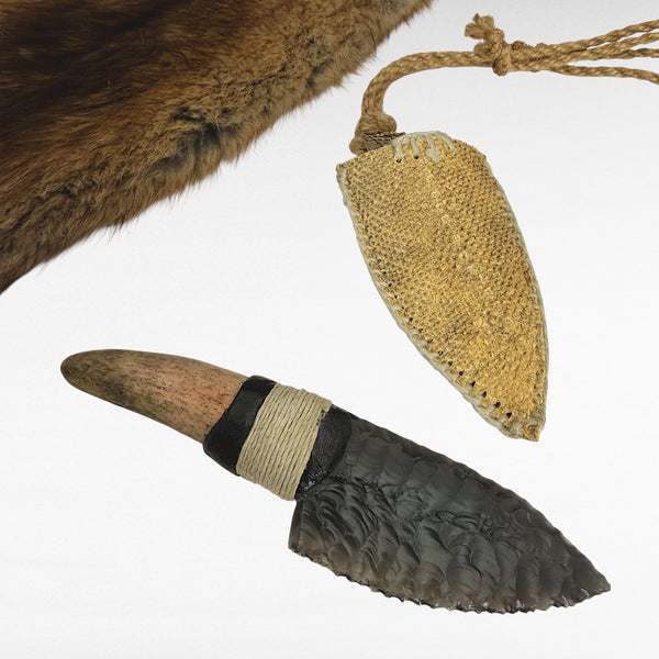 Obsidian & Antler Necklace