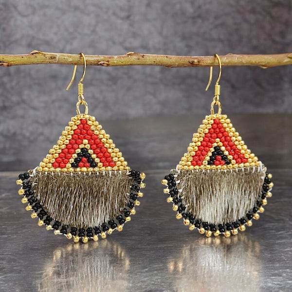 Ulu Seal Skin Beaded Earrings