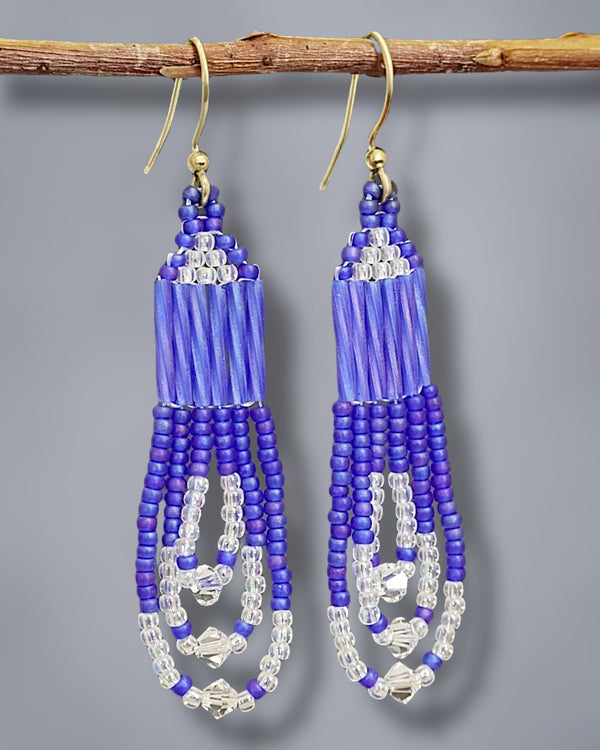 Short Beaded Glass Earrings