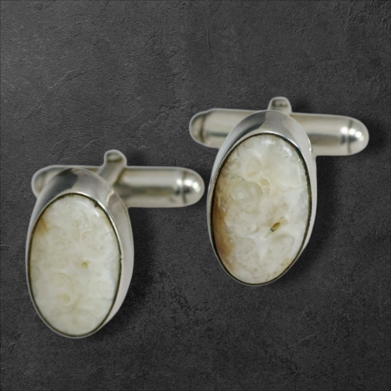 Cuff Button Ivory Ivory Oval Cuff Links – Fish Creek Company