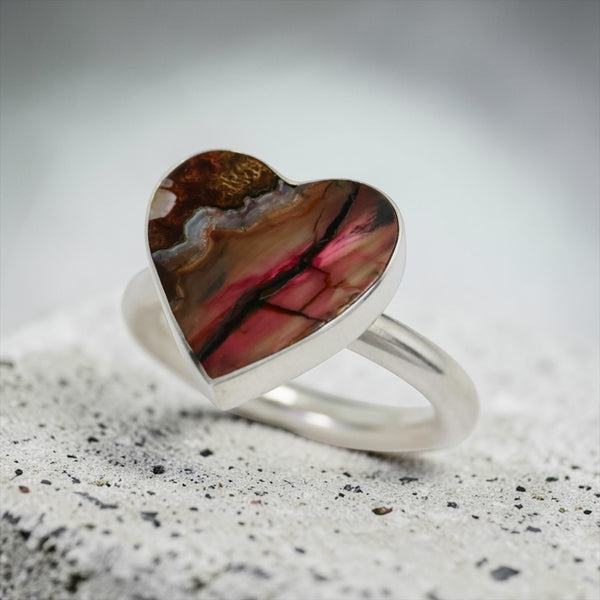Mammoth Tooth Heart Ring 8