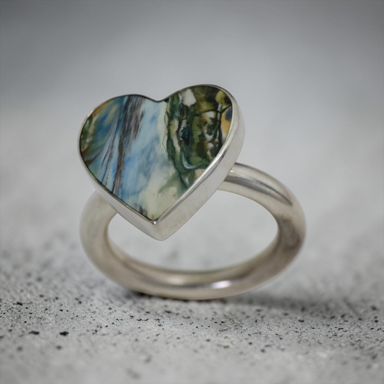 Mammoth Tooth Heart Ring 6