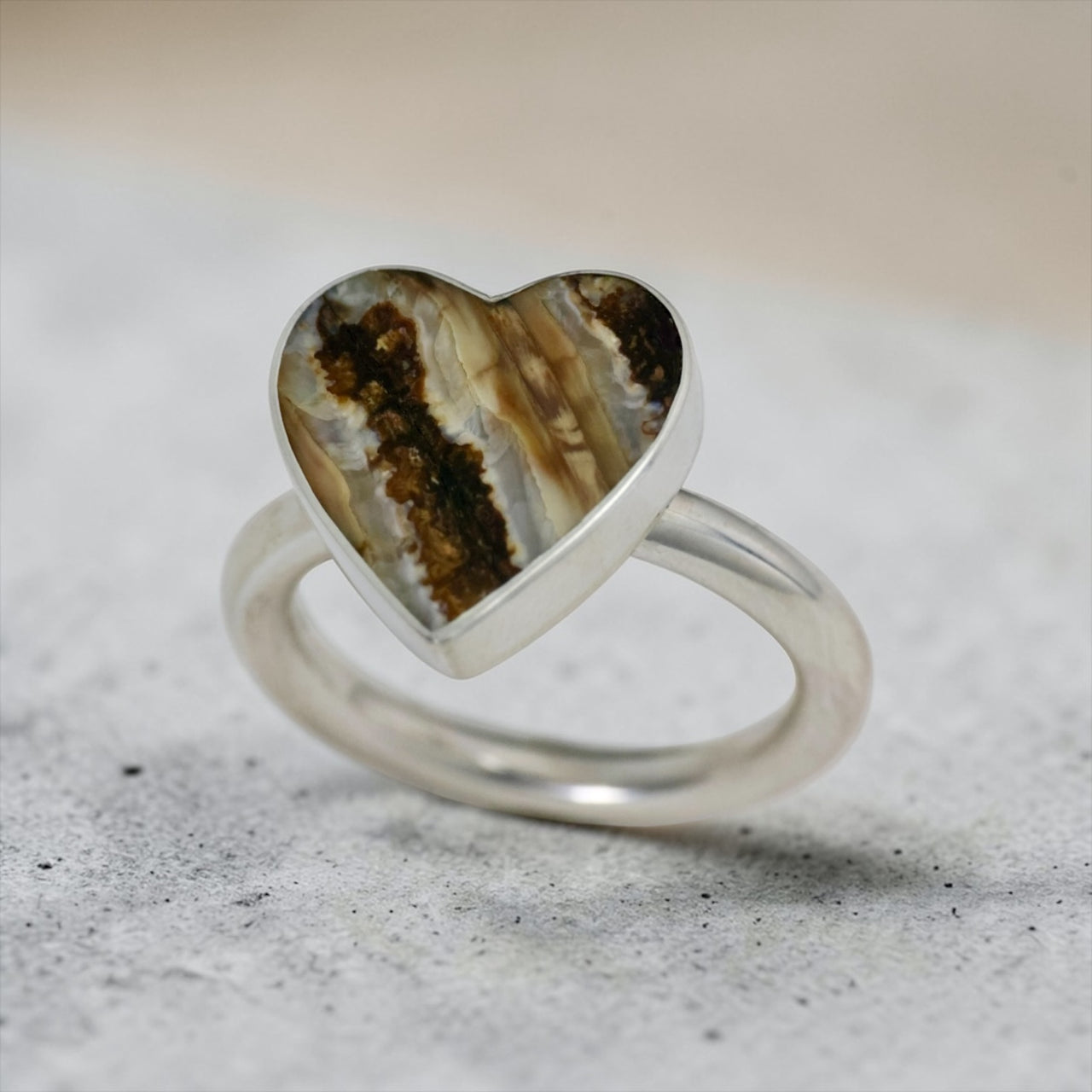Mammoth Tooth Heart Ring 9