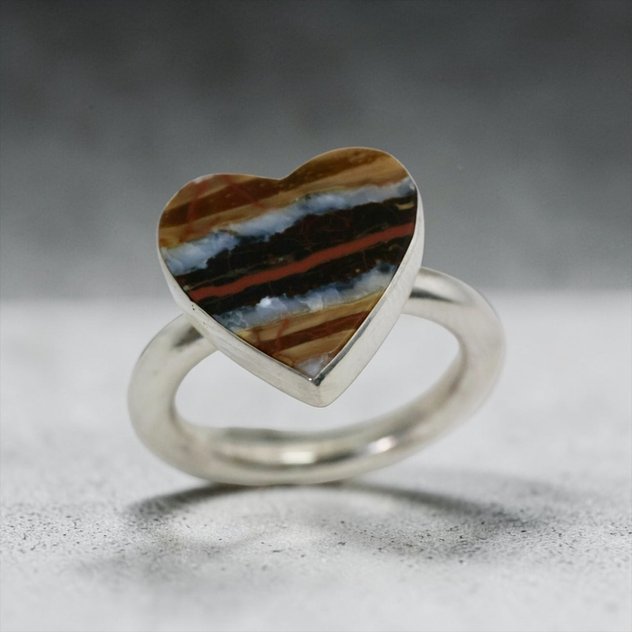 Mammoth Tooth Heart Ring 7