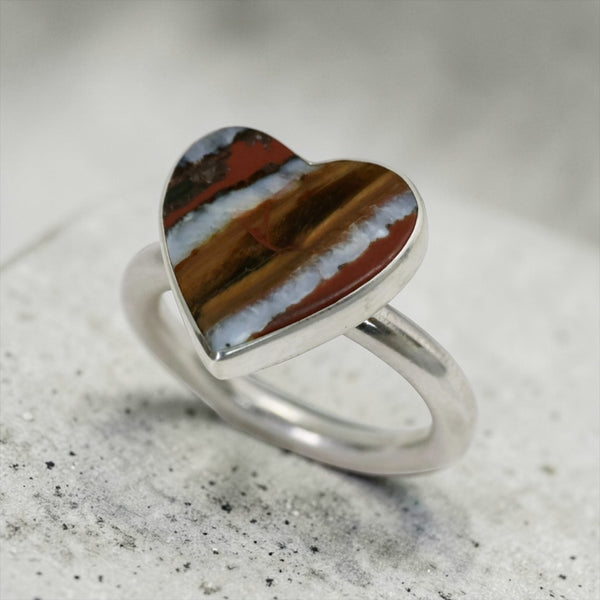 Mammoth Tooth Heart Ring 8