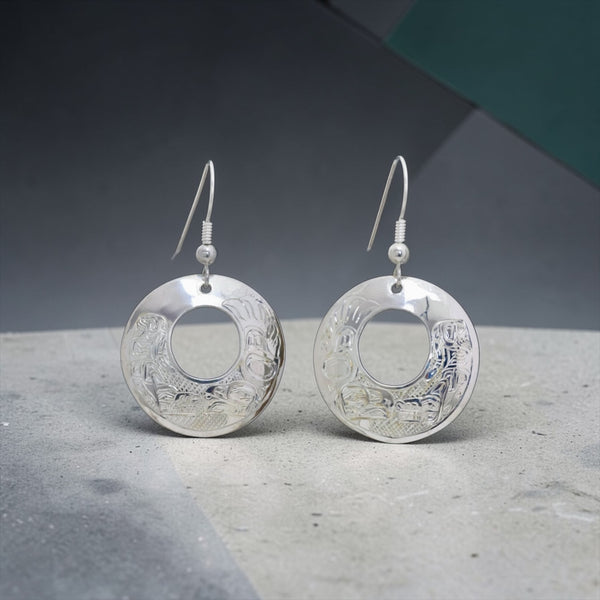 Eagle Wolf Disc Earrings