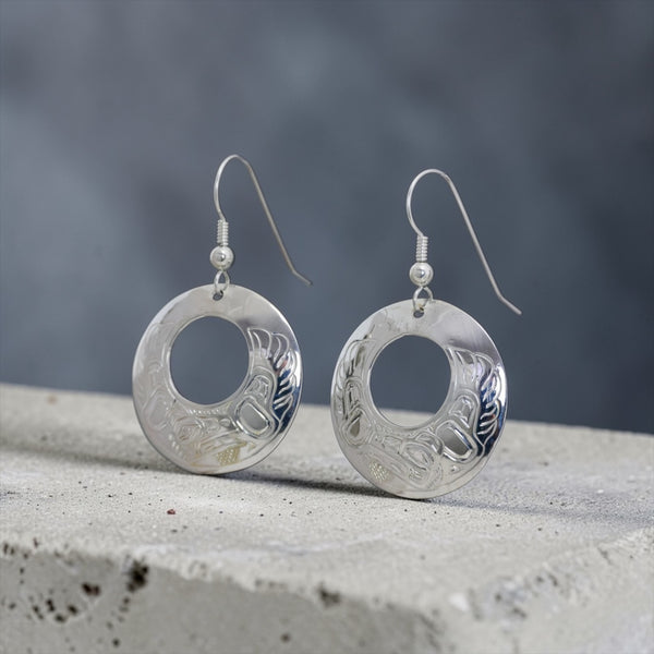 Raven Disc Earrings