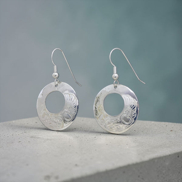 Raven & Sun Disc Earrings