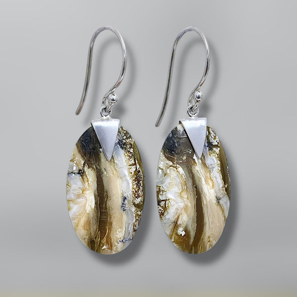 Mammoth Tooth Med Oval Earrings