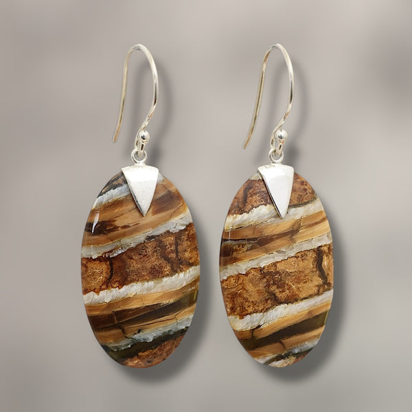 Mammoth Tooth Large Oval Earrings
