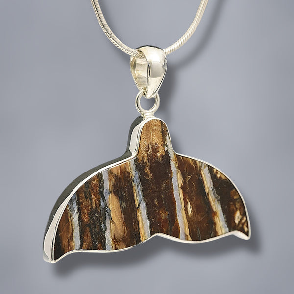 Mammoth Tooth Whale Tail Pendant