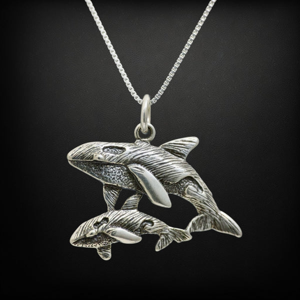 Orca & Calf Pendant