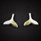 Whale Tail Earrings w/Gold