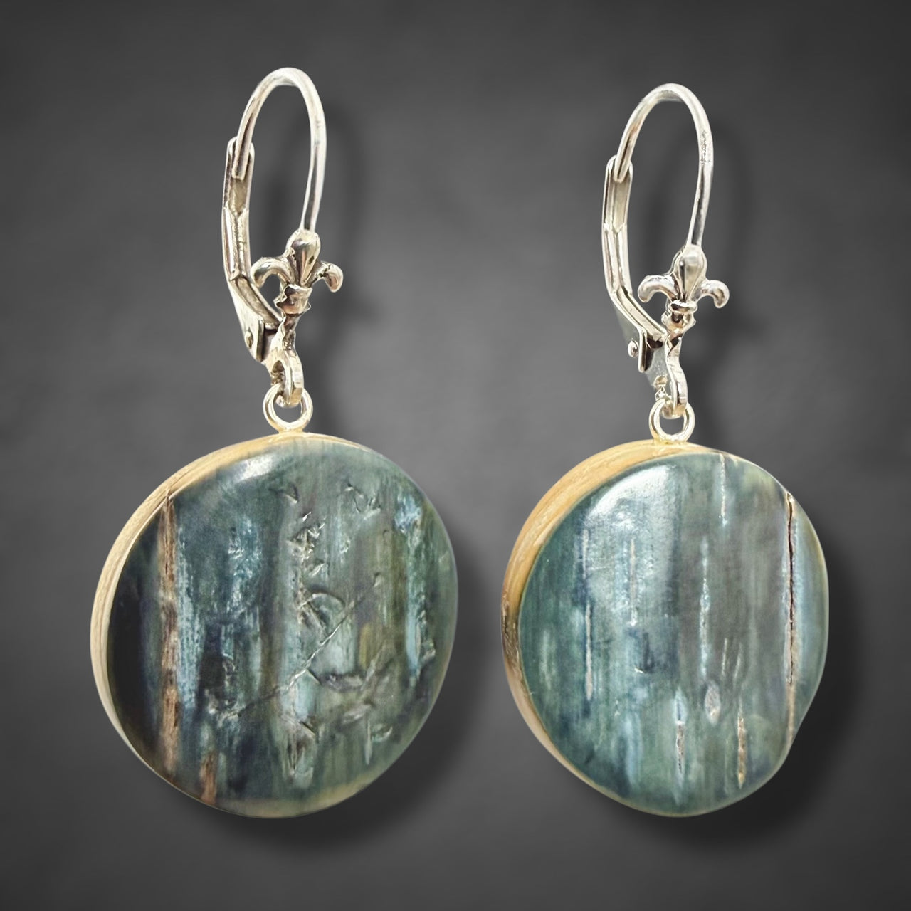 Mammoth Ivory Earrings w/ Silver
