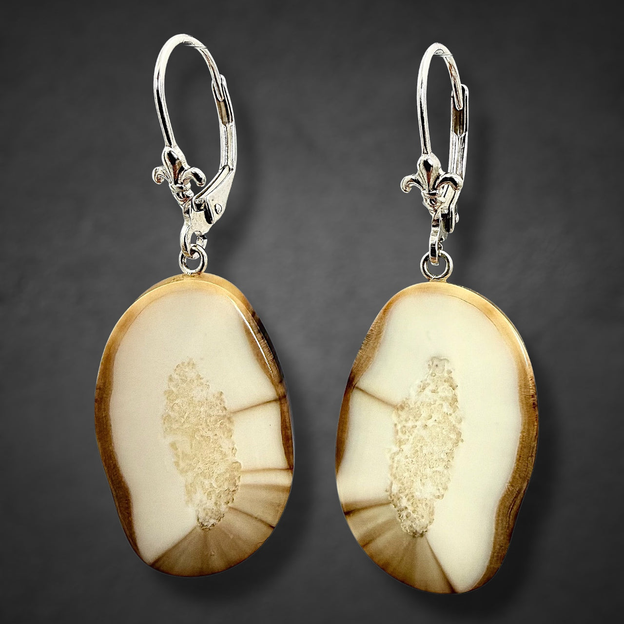 Ivory Earrings w/ Silver