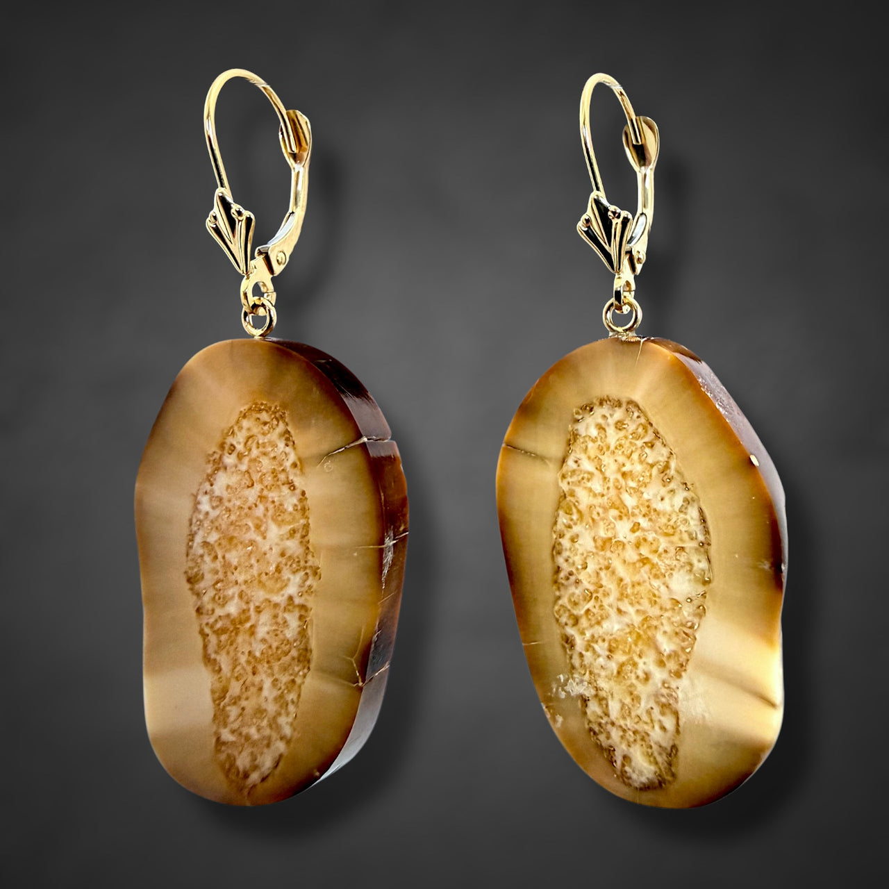 Ivory Earrings w/Gold