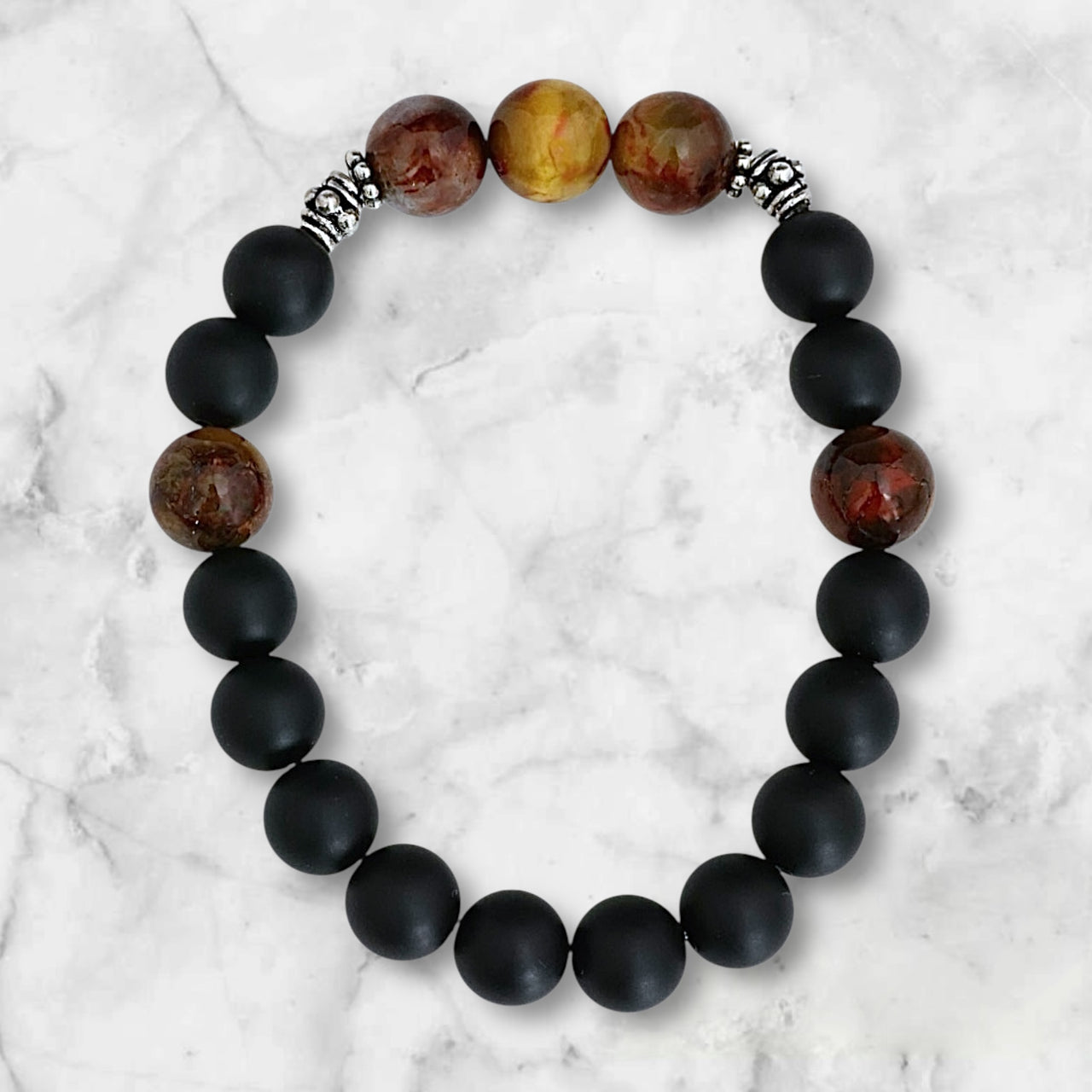 Onyx & Golden Petersite Bracelet