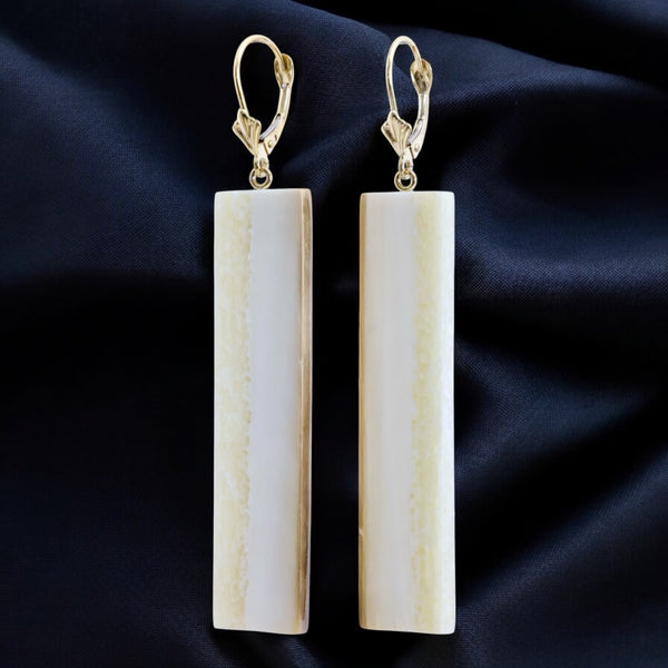 Walrus Ivory Earrings w/Gold