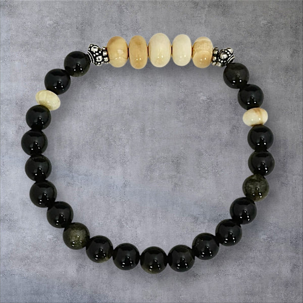 Obsidian & Ivory Bracelet
