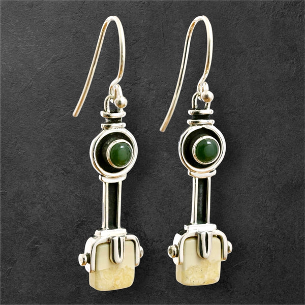 Ivory & Jade Earrings