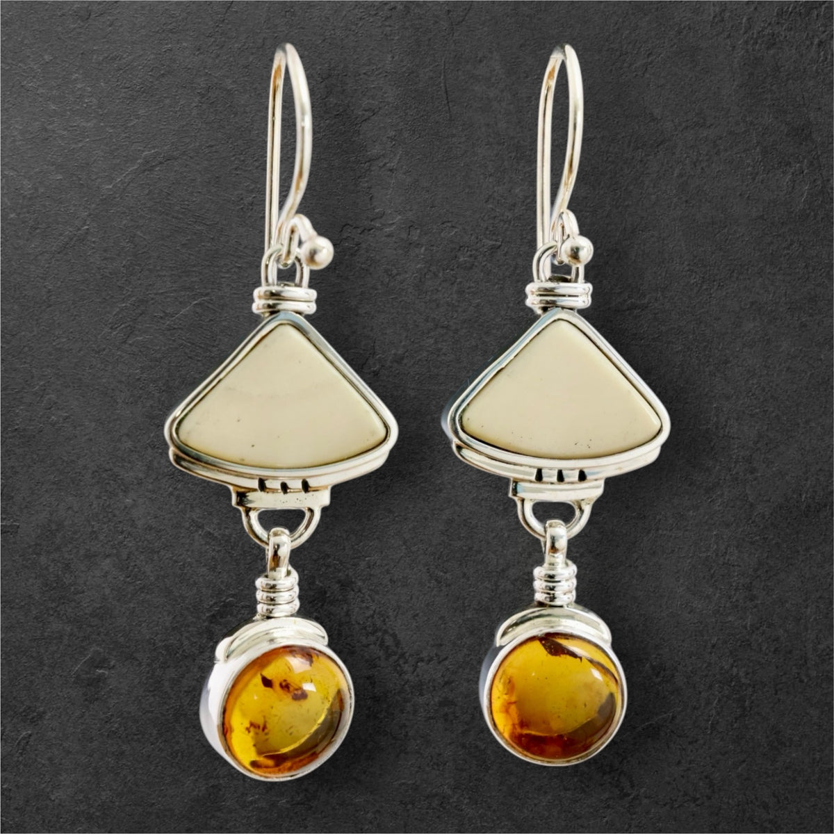 Ivory & Amber Earrings – Fish Creek Company
