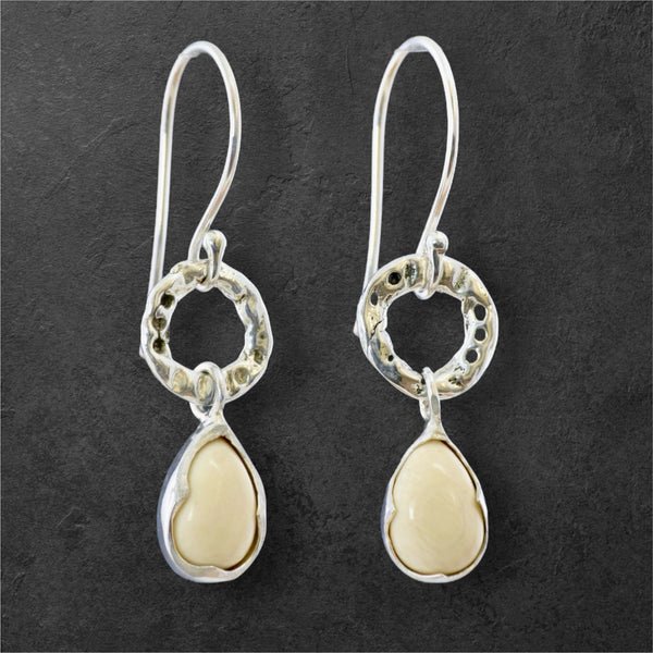 Ivory & Silver Earrings