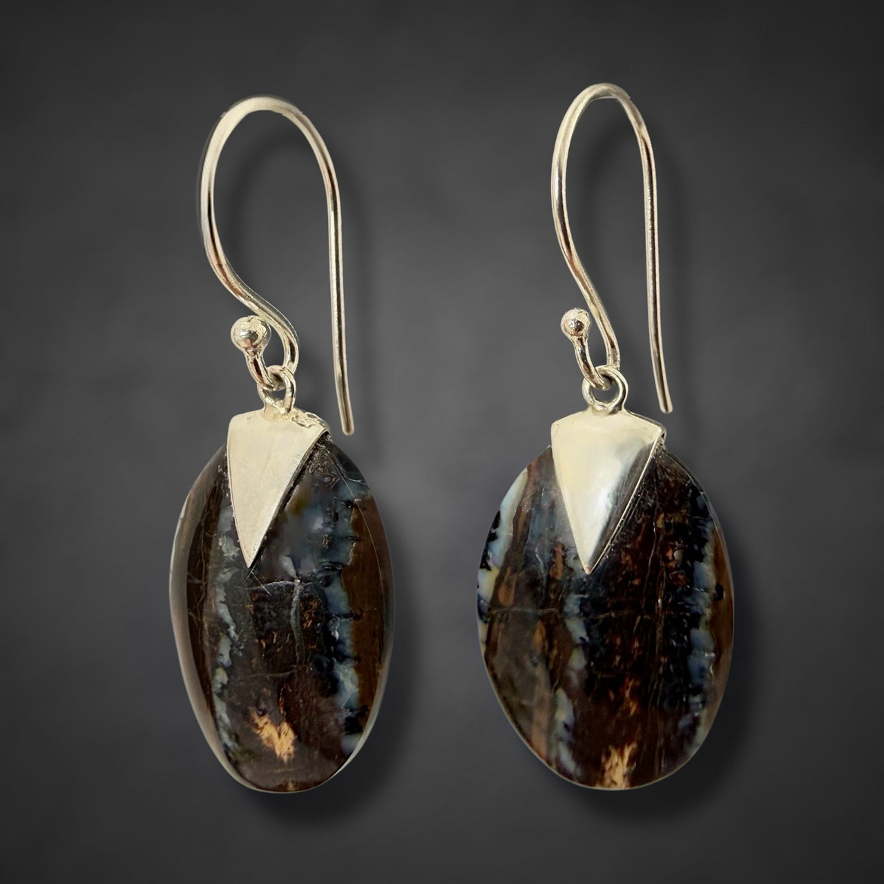 Mammoth Tooth Small Oval Earrings