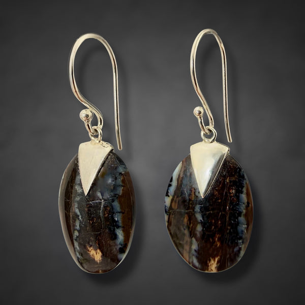 Mammoth Tooth Small Oval Earrings