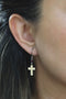 Ivory Cross & Crystal Earrings