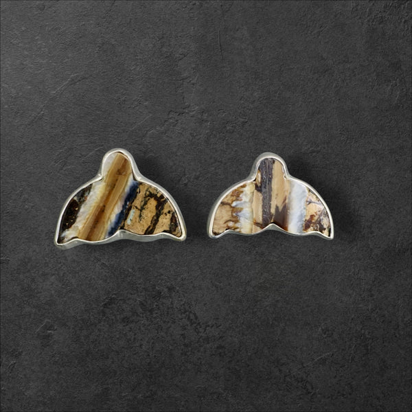 Mammoth Tooth Whale Tail Earrings